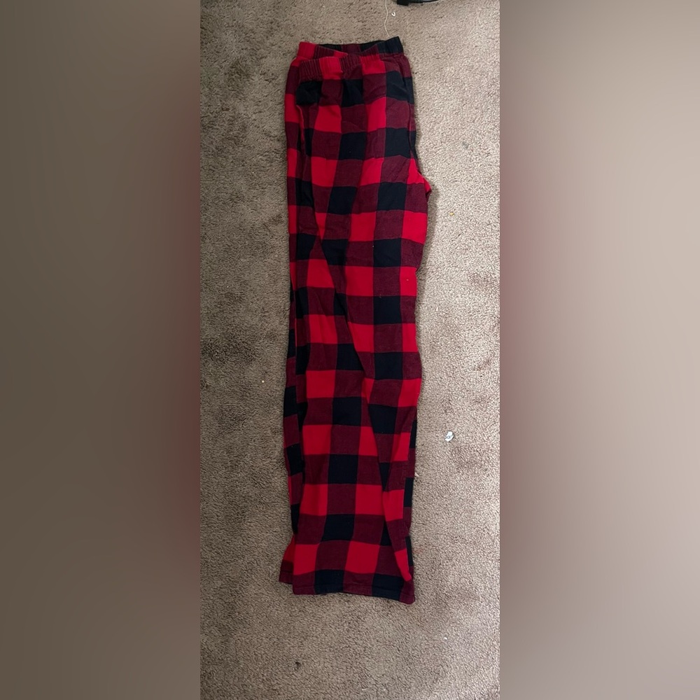 Red and Black Plaid Pajama Pants